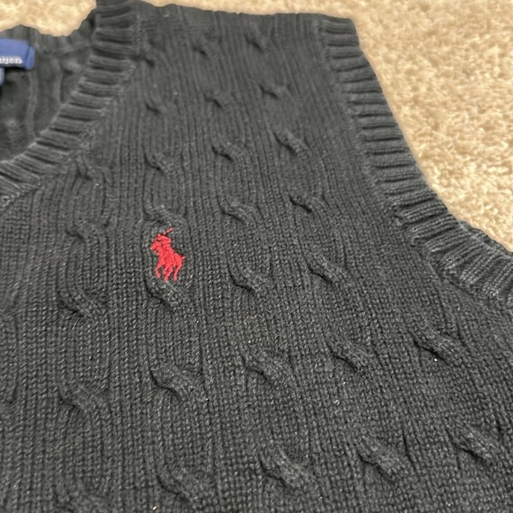 Polo Ralph Lauren Cable Sweater Vest Navy Blue Size XL - Picture 2 of 5